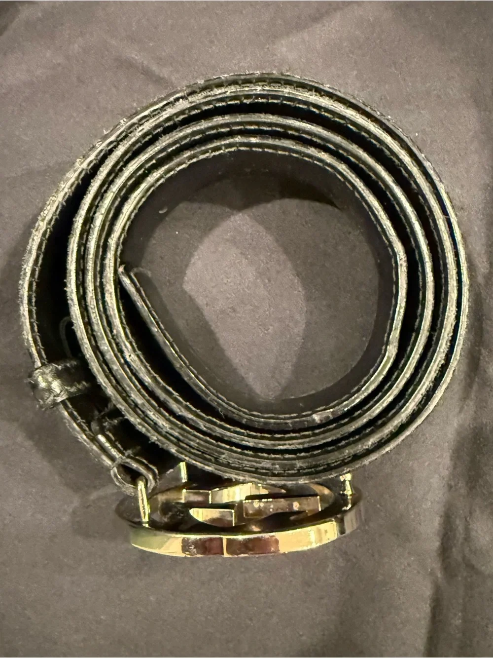 Gucci Black Leather Men's Belt with Silver Double G Buckle